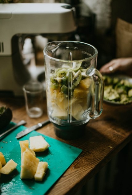 fruits inside a blender