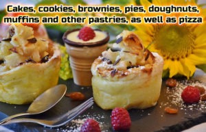 Blender Cakes cookies brownies pies doughnuts muffins and other pastries as well as pizza
