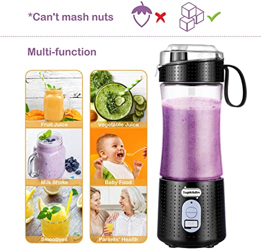 Supkitdin Portable Blender, Personal Mixer Fruit Rechargeable with USB-jpeg