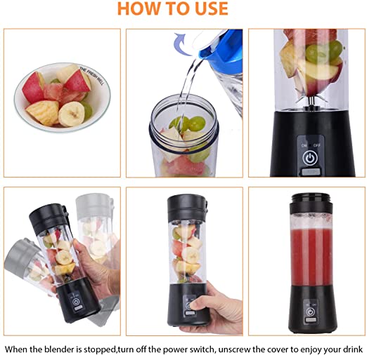 Portable Blender, Smoothie Juicer Cup - Six Blades in 3D by BILEYCHA-jpeg