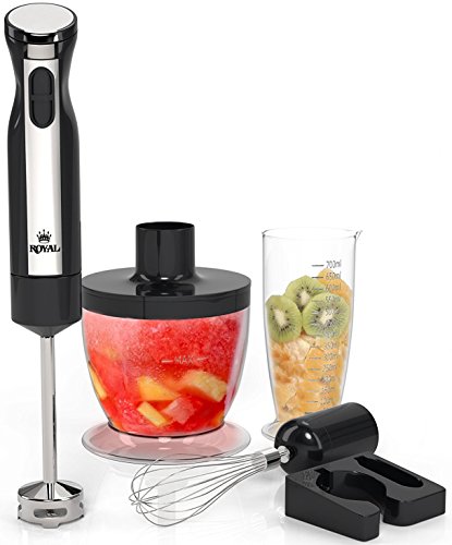 Royal 3 In 1 Hand Blender [200 Watts] – 2 Speed Food Processor/Chopper, Hand Mixer and Smoothie Blender