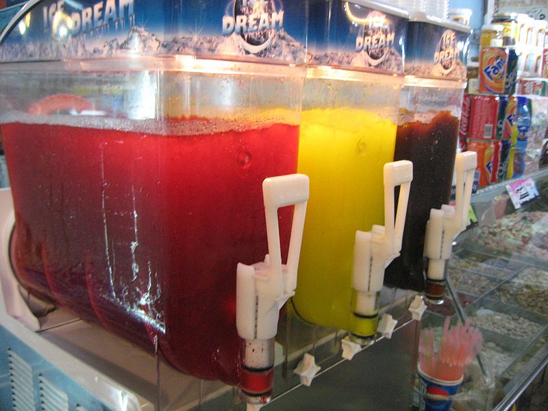 a slushie machine that features different flavors
