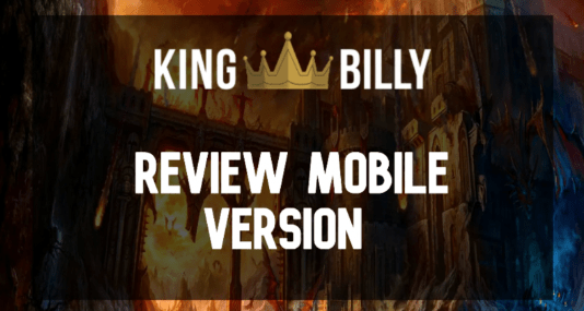 Review mobile version of the King Billy Casino website